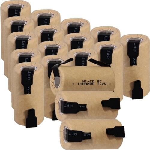 36 pcs SC 1300mah 1.2v battery NICD rechargeable batteries for emergency light toy equipment power 4.25cm*2.2cm for power tools