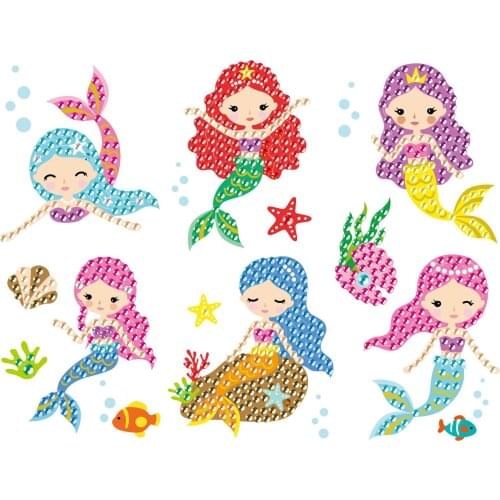 5D diamond painting with new style, diamond painting with stickers, DIY childrens toys, semi-finished childrens favorite Merma