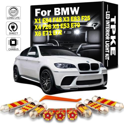 TPKE Canbus No Error Car Lighting For BMW X1 E84 F48 X3 E83 F25 X4 F26 X5 E53 E70 X6 E71 E72 Vehicle LED Interior Map Light Kit