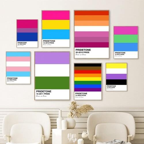 Bisexual Asexual Pride Lesbian Rainbow Wall Art Canvas Painting Nordic Posters And Prints Wall Pictures For Living Room Decor