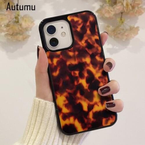 Phone Case for iPhone 12 mini X XS XR 11 Pro Max SE 2020 5 6S 7 8 Plus Samsung S9 S10 S20 Classic Tortoise Shell Pattern Cover