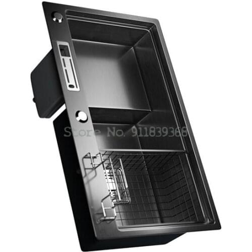 Black Nano Kitchen Sink Stepped Large Single Tank 304 Stainless Steel Sink Sink