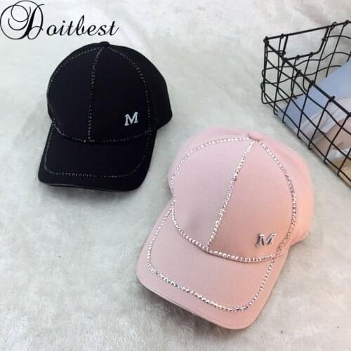 Doitbest stars rivets mens snapback Caps women baseball cap M letter Brand rhinestone girls womens Snapbacks hat