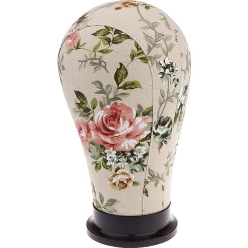 21'' Cork Canvas Head Block, Mannequin Head, Wig Making Hat Headset Display Styling Head With Mount Hole