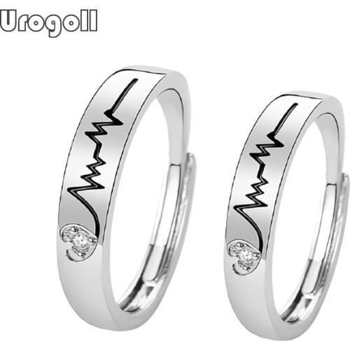 Fine Jewelry Ring 925 Sterling Silver Heart Rings Gift For Men Women Romantic Wedding Noble Couple Ring Jewelry