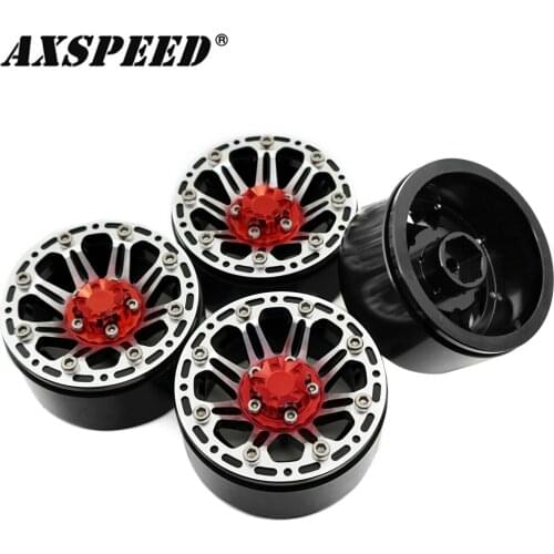 4PCS 1.9inch 1/10 RC Crawler Alloy Wheel Rim 1.9'' Beadlock for 1/10 RC Axial SCX10 TAMIYA CC01 D90 RC Car Metal Wheel Hub