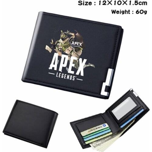Anime Apex legends PU Wallet Student Coin Pocket Leather Bifold Teenager Photo Card Holder Casual Boys Girls Cartoon Purses