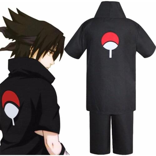 Fast Shipping Anime Sasuke Uchiha Cosplay Costume Top Pants Outfits Halloween Carnival Suit