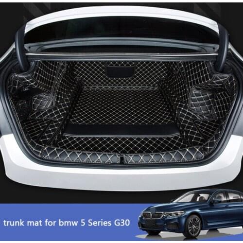 Leather car trunk mat cargo liner for bmw g30 2018 2019 2020 520 530 525 540 535 boot luggage rear rug carpet 5 series