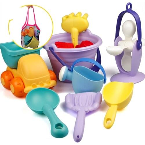 Fashio Cute Baby Sand shovel hourglass bucket colorful tool model Children bath toy soft Beach toys set AA016