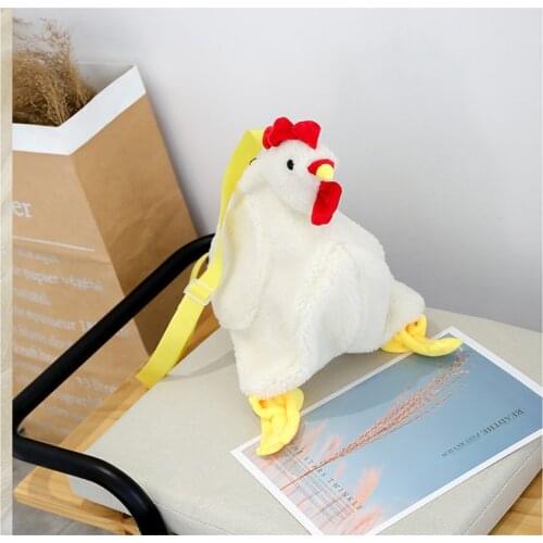 2020 Fashion Trend Women Plush Crossbody Purse Cute Cartoon Chicken Shoulder Bag Party Work Travel Satchel Stylish Handbags