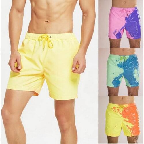 2020 Summer Men Swimming Trunks can Change Color Board Shorts Swimwear Swimsuit Quick Dry Bathing Shorts Beach Pant Dropshipping