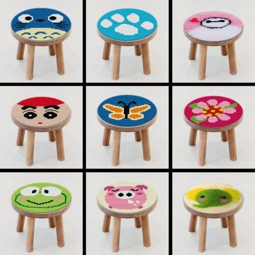 Latch Hook Cushion Kit Pillow Mat Foamiran For Needlework DIY Dutterfly Cross Stitch Needlework Set Cushion Embroidery Pillow F