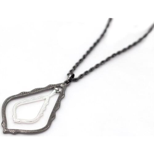 2020 New Arrival Double Deck Many Color Option Big Small Waterdrop Pendant Necklace