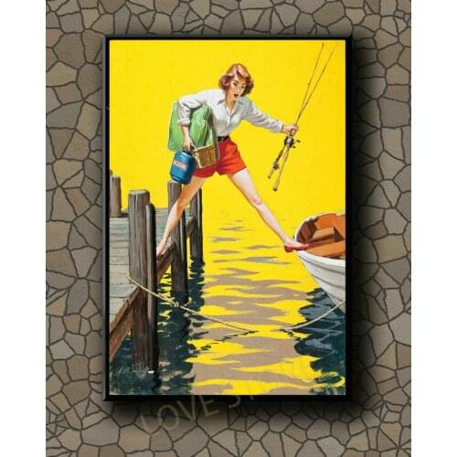 P291 Vintage Beautiful Pin-up Girl Classic Picture 416 Silk Fabric Poster Art Decor Indoor Painting Gift