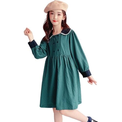 Dresses For Girls Long Sleeve Girl Child Dress Casual Style Kids Dress Spring Autumn Costume Girl 6 8 10 12 14