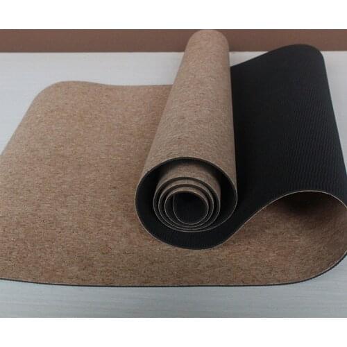 Rubber cork yoga mat 3mm/4mm*61mm Anti-slip TPE Pilates Fitness Mat exercise mat Non-slip Yoga Pad Waterproof Gym Sports Mat