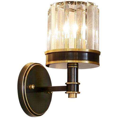 Simple modern American crystal wall lamp LED bedroom bedside lamp hotel staircase lamp aisle lamp