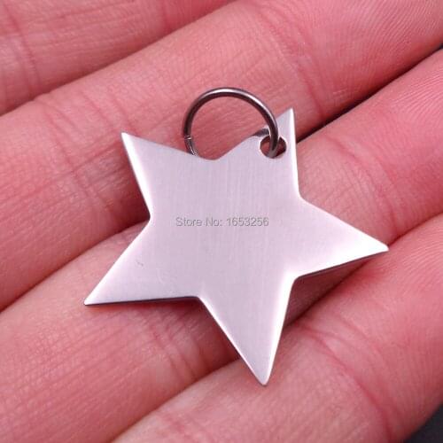 Size 20mm Lot 10pcs Lovely Jewelry Polished Star Charms Pendant stainless steel Without Chain For DIY Jewlery Gifts