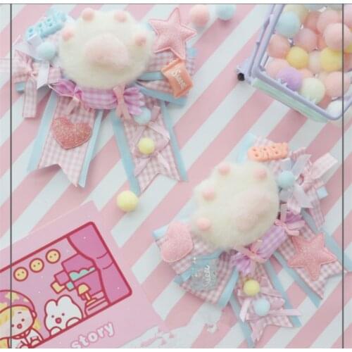 Handmade Lolita Jewelry Accessories Cute Cat Paw Bowknot Hairpin Hair Accessories D506