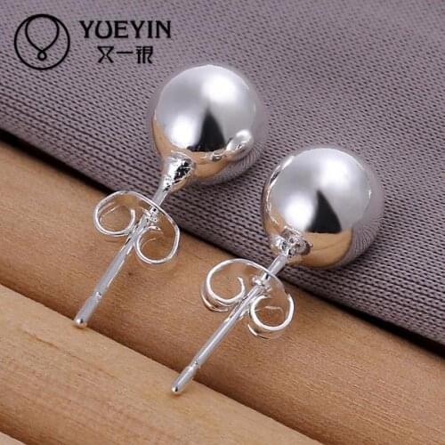 Bead earrings Wholesale Retail women silver plated stud earrings wedding party jewelry for day wear nausnice orecchini