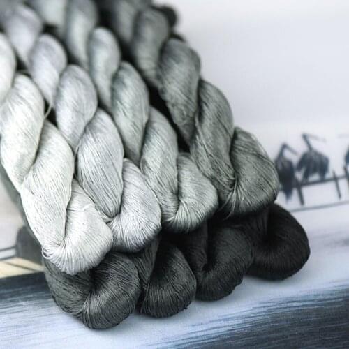 1pcs/400m silk embroidery thread / 100% silk thread /hand embroidery embroider cross stitch/Cyan grey/8 pure colors