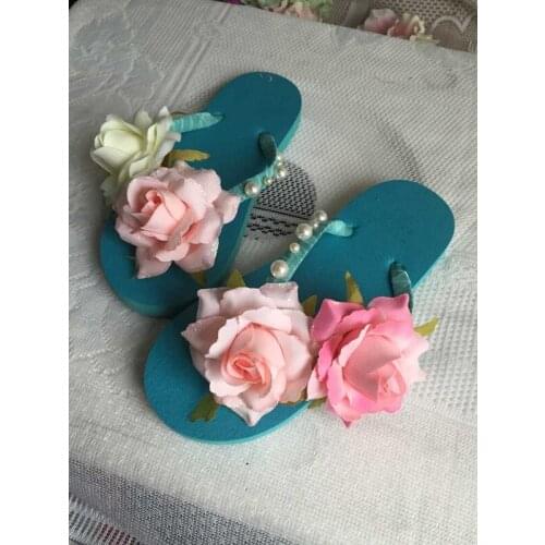 Summer flower Shoes Woman Sandals Beach Flat Wedge Flip Flops Lady Slipper Women Beach Slippers