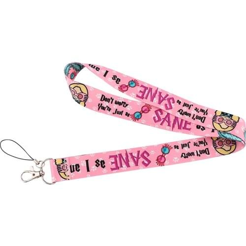 PC3230 Pink Cartoon Wizard Student Lanyard Card Holder Student Hanging Neck Phone Lanyard Keys USB Badge Holder DIY Hang Rope