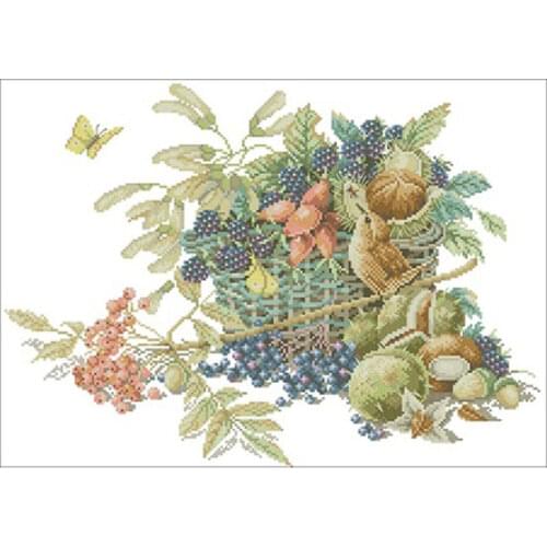 Sparrow and Blueberry patterns Counted Cross Stitch 11CT 14CT 18CT DIY Chinese Cross Stitch Kits Embroidery Needlework Sets