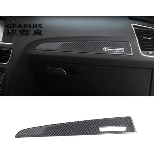 Car-styling Interior carbon fiber Glovebox Handle Decoration Sequins Glove box Covers Stickers For Q5 2009-2017 auto Accessories