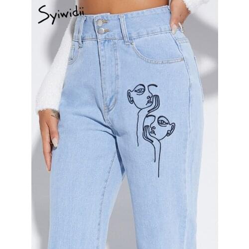 Женские джинсы с вышивкой Syiwidii China At AliExpress