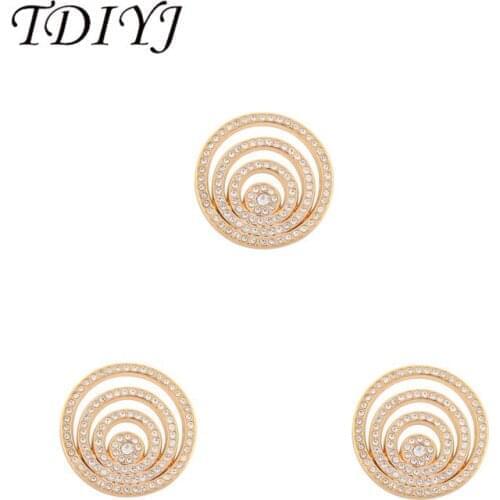 TDIYJ 1Pcs Hot Sale 25mm Small Circles Coin Disc with Crystals for Frame Pendants