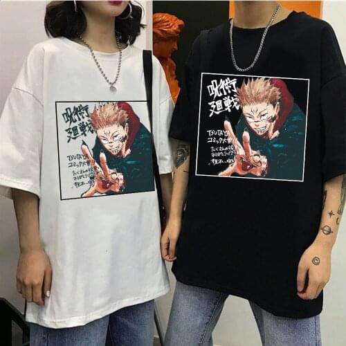 Harajuku Hoodie Anime Jujutsu Kaisen Printed Striped Hooded Sweatshirt Pullover Tops