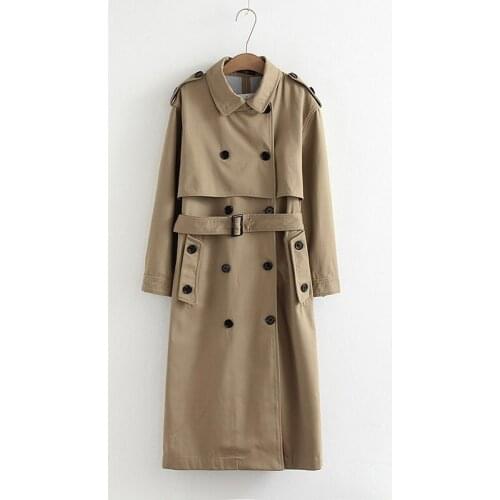 Женские двубортные тренчи TUFUFU China At AliExpress