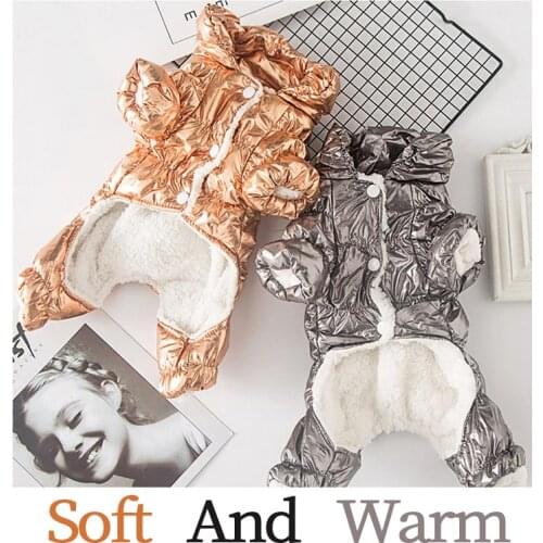 Cold-proof Dog Clothes Autumn Winter Plus Velvet Thick All-inclusive Cotton-padded Jacket To Keep Warm Four-legged Padded Jacket