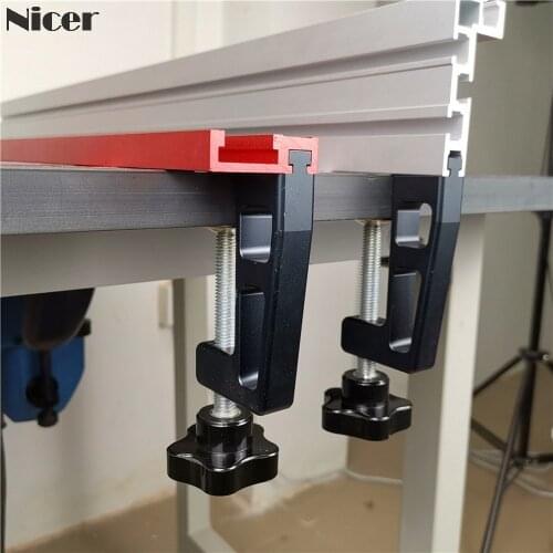 2pcs Set G-clamps For 45mm T-track 75mm Fence Professional Universal G Clip Fixtures Woodworking Tools