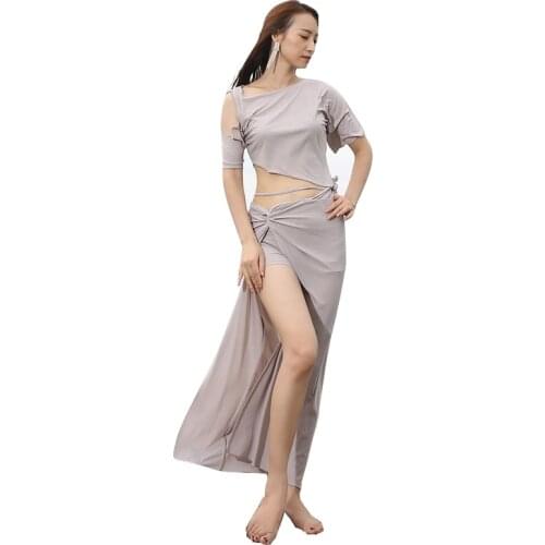 2019 Women Belly Dance Clothes Elegent Class Wear Irregular Top & Short Skirt Bellydance Costume for Girls