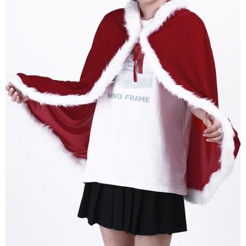 Winter Child Girls Faux Fur Cape Cloak Kids Girls Velvet Christmas Santa Long Cloak Hooded Cape Party Prom Holiday Costumes