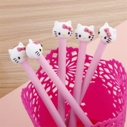 1 Pcs Cute Creative Cat Gel Pen Cartoon Kawaii Stationery Office School Supplies sweet pretty lovely cartoon Handles