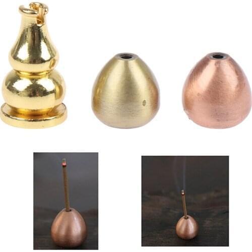 1pc High Quality Copper hole Incense Burner Holder for Incense Stick Coil Bottle Gourd Shaped Copper Incense Holder