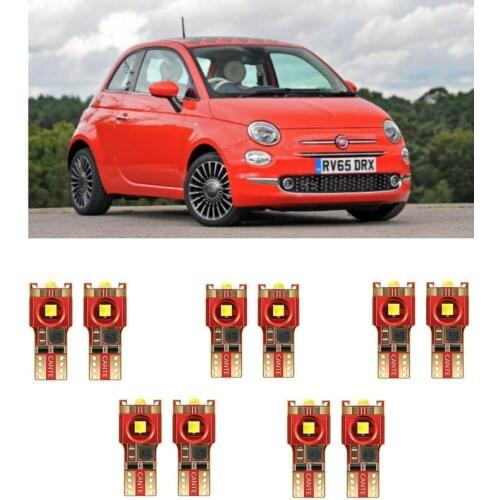 10pc w5w Car LED lighting For Fiat 500 punto 500c 500L 500X BARCHETTA BRAVA BRAVO CROMA DOBLO DUCATO Ulysse interior light kit