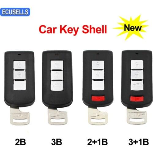 2/3/4 Button Smart Remote Key Shell Case Car Key Housing Cover for Mitsubishi Lancer Outlander ASX Eclipse Galant Uncut Blade
