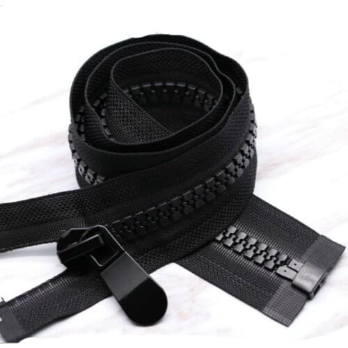 2 PCS/LOT MOST FREE SHIPPING OVERSIZE RESIN Zipper BLACK OPEN END HEAVY DUTY COAT JACKET TENT BAG Sewing Accessories