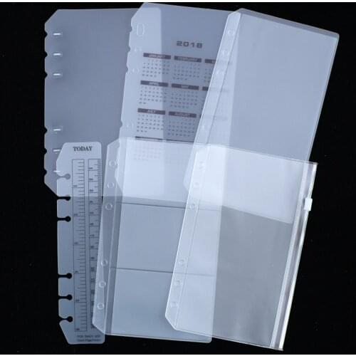 2020 PVC storage bag Accessory set card bag A5 A6 spiral notebook zipper bill pocket pouch insert loose leaf diary ring binder