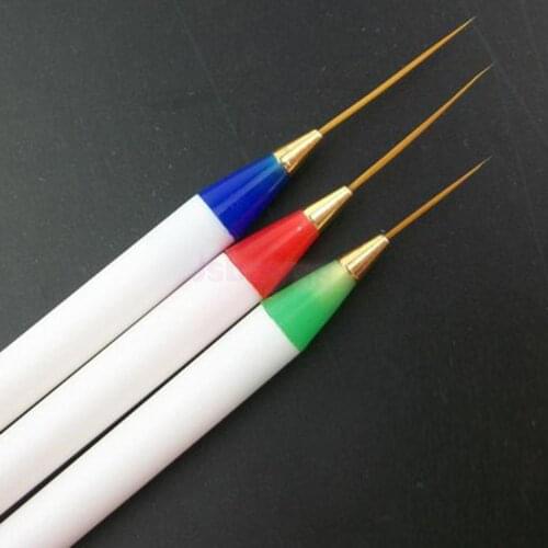 3pcs Nail Art Brush Acrylic Drawing Striping Dotting Painting Liner Design UV Gel Pen Manicure Tool Kit