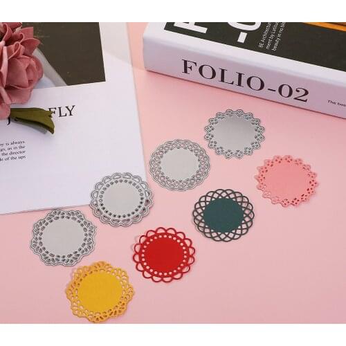 4PCs Flower Circle Dies Scrapbooking Metal Cut Die Mold Album Paper Cards Decorative Crafts Stamp And Die Hand Made Cutting Die