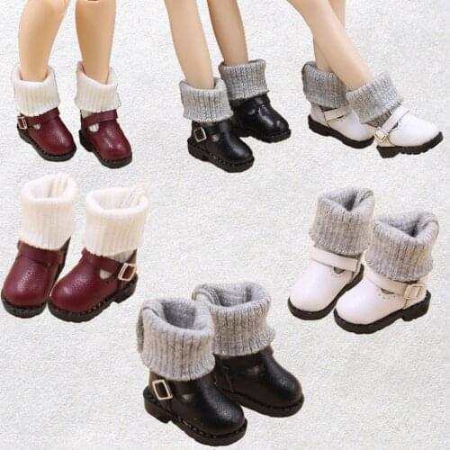 12 Inch Dolls Clothes Accessories - Comfortable Ankle Boots with Socks for 1/6 Ball Jointed Doll, for Blythe Licca Azone