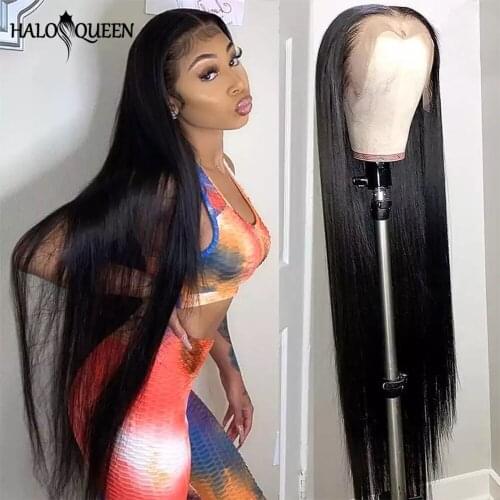 Brazilian Straight Lace Front Human Hair Wigs For Women Preplucked 13x4 Straight Human Hair Wig Remy Closure Wig 30 32 Inch 180