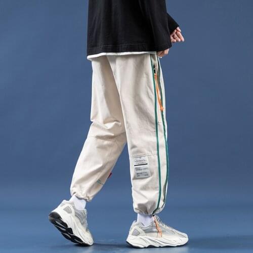 2021 Joggers Cargo Pants for Men Streetwear Ribbons Pockets Harem Pants Men Spring Summer Casual Sweatpants Fashion Harajuku