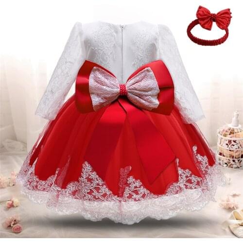 Newborn Baby Girls Dresses 1 2 Year Birthday Autumn Winter Princess Party Tutu Christening Gown Infant Baptism Christmas Clothes